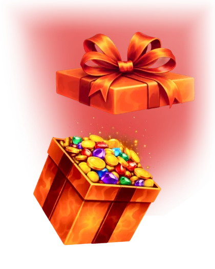 Geschenkbox voller Münzen von Yep Casino